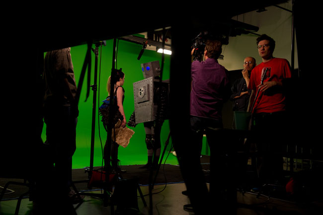 Shooting on greenscreen set